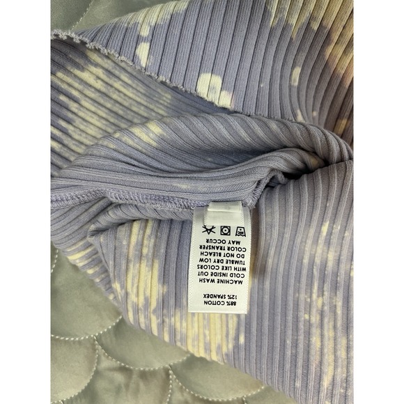 Cotton Citizen Ibiza Tie Dye Purple Sexy Ribbed Tank T Shirt Dress Size LG. Y2K - Picture 8 of 10